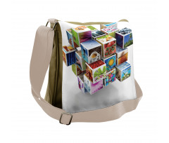 Colorful Life Style Photos Messenger Bag