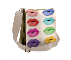 Several Color Lips Palette Messenger Bag