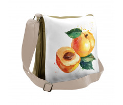 Watercolor Half Apricot Messenger Bag