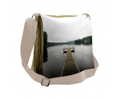 Calm Water Overcast Weather Messenger Bag