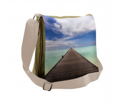 Peaceful View Long Jetty Ocean Messenger Bag