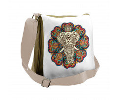 Exotic Vivid Tiled Elephant Messenger Bag