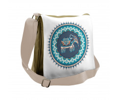 Vivid Glazed Tile Elephant Messenger Bag