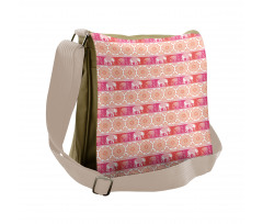 Girlish Elephant and Flower Messenger Bag