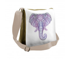 Vivid Elephant and Beads Messenger Bag