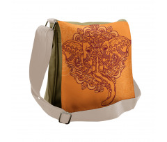 Paisley Ornamental Elephant Messenger Bag