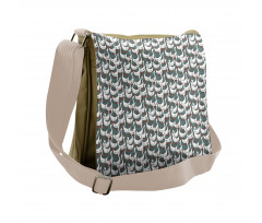 Happy White Birds on Free Messenger Bag