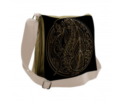 Bohemian Outline Curlicue Messenger Bag