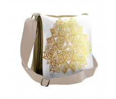 Ombre Effect Paisley Lotus Messenger Bag