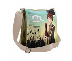 Girl Holding Diploma Messenger Bag