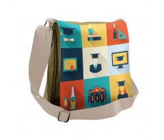 Colorful Squares Concept Messenger Bag