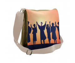 Students in Cap and Gown Messenger Bag