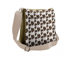 Detailed Leaves Curl Stalk Messenger Bag