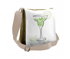 Cocktail Glass with Limes Messenger Bag