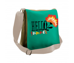 Floral Hello Summer Text Messenger Bag