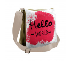 Hello World Calligraphy Art Messenger Bag