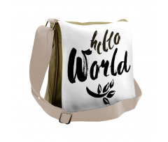 Brush Lettering Hello World Messenger Bag