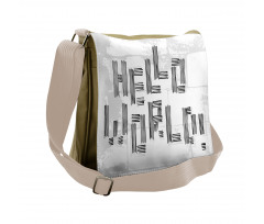 Abstract Striped Hello World Messenger Bag