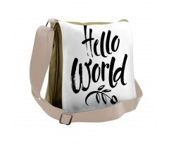 Hello World Tree and Words Messenger Bag