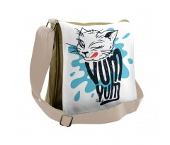 Licking Kitten Yum Yum Messenger Bag