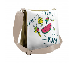 Summer Tastes and Lettering Messenger Bag