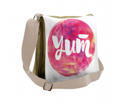 Wording on Watercolor Round Messenger Bag