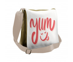 Words with Emoji Licking Face Messenger Bag