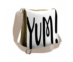 Simplistic Text in Monochrome Messenger Bag