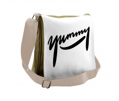 Monochrome Plain Typography Messenger Bag