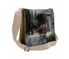 Floral Cozy House Garden Art Messenger Bag