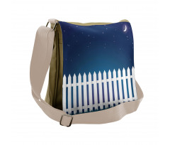 Starry Night with Crescent Messenger Bag