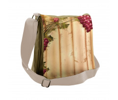 Grapes Wooden Illustration Messenger Bag