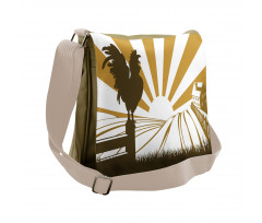 Rooster Retro Country Sunrise Messenger Bag