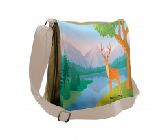 Deer Mountain Landscape Messenger Bag