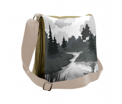 Greyscale Landscape Messenger Bag