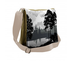 Tree River Flying Bird Messenger Bag