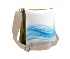 Smooth Wavy Lines Stream Flow Messenger Bag