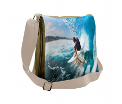 Coastal Surfing on Waves Messenger Bag