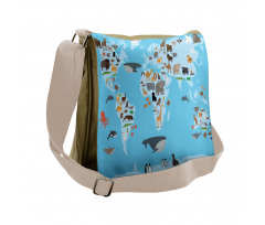 Guide Animals World Map Messenger Bag