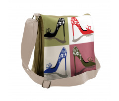 Floral Ornamental Shoes Messenger Bag