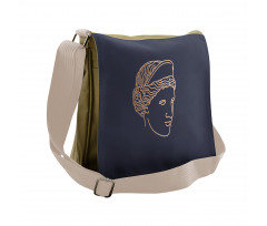 Aphrodite Outline Head Art Messenger Bag