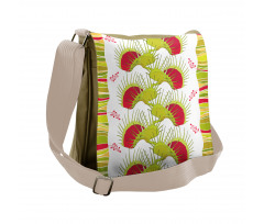 Venus Flytrap and Strips Messenger Bag