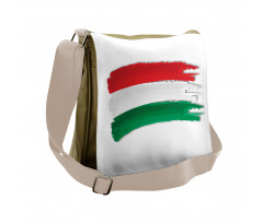 Hungarian Flag Brush Colors Messenger Bag