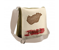 Distress Style Country Map Messenger Bag