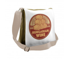 Vintage Hungarian Wine Text Messenger Bag