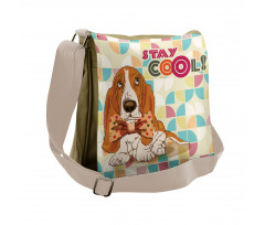 Basset Hound Dog with Bow Messenger Bag