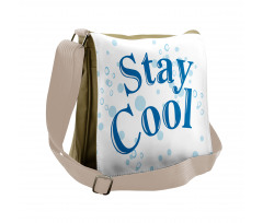 Blue Tones Words Bubbles Messenger Bag