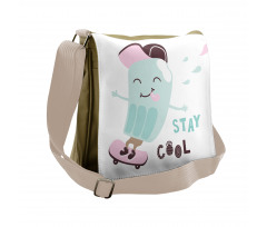 Funny Skateboard Popsicle Messenger Bag