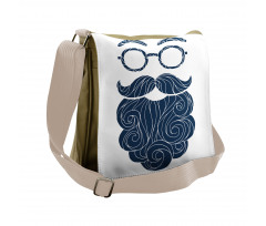 Hipster Fashion Beard Glasses Messenger Bag