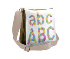 Colorful Jigsaw Letters Messenger Bag